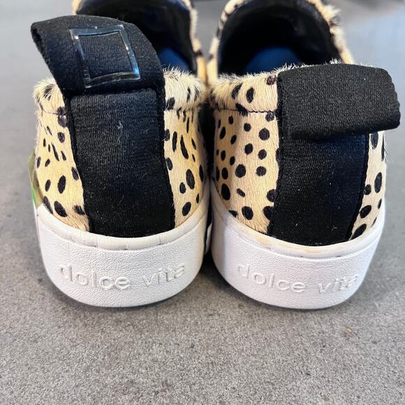 Dolce Vita Leopard Calf hair print Tag slip on sneaker womens size 6 NEW - Picture 3 of 9